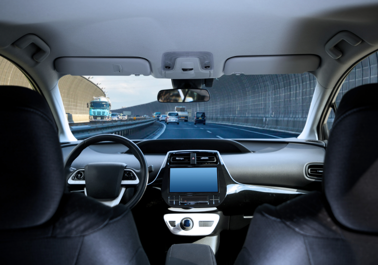 Inside an autonomous vehicle