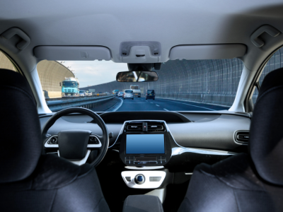 Inside an autonomous vehicle