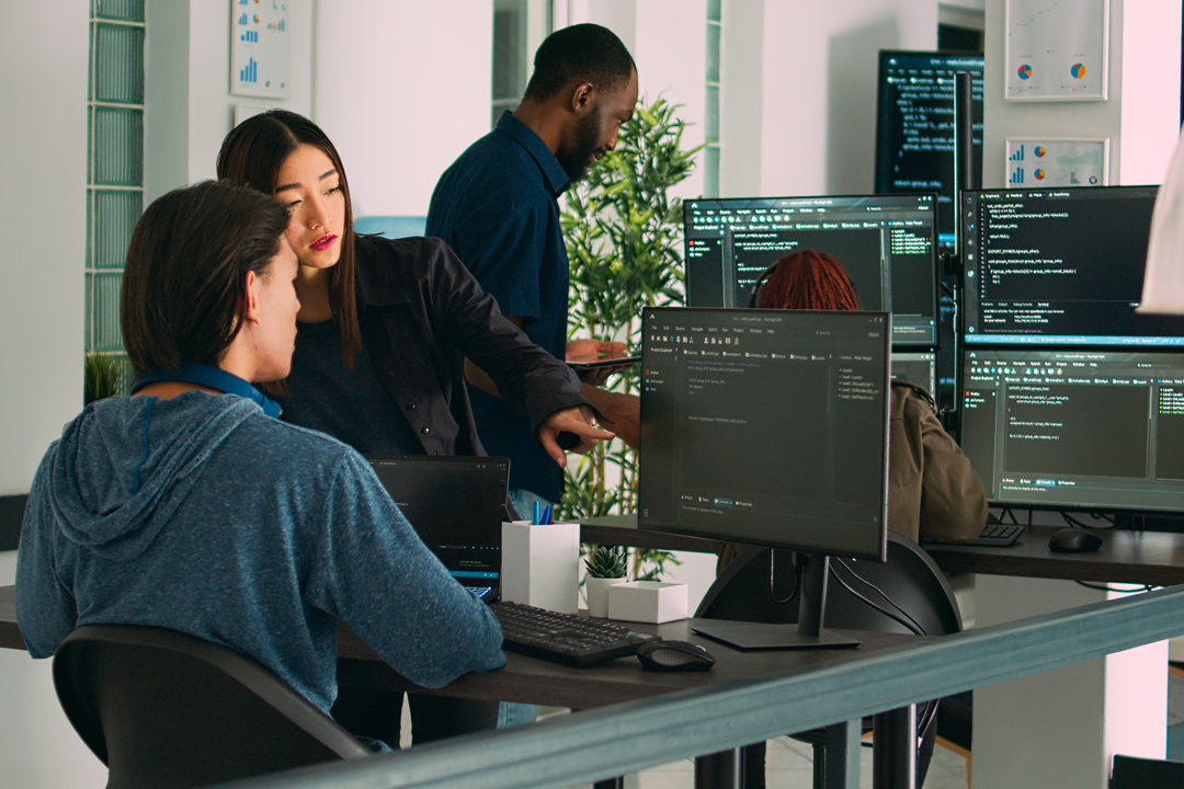 developers working on code